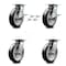 Service Caster 8 Inch Rubber on Aluminum Caster Set with Roller Bearing 4 Swivel Lock 2 Brake SCC-35S820-RAR-SLB-BSL-2-BSL-2 - alternate 1
